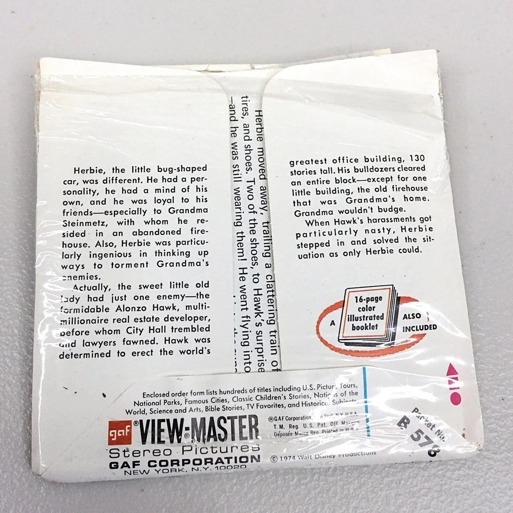 Vintage 1974 GAF View Master Herbie Rides Again 3 Reel Set B578 World of Disney‎